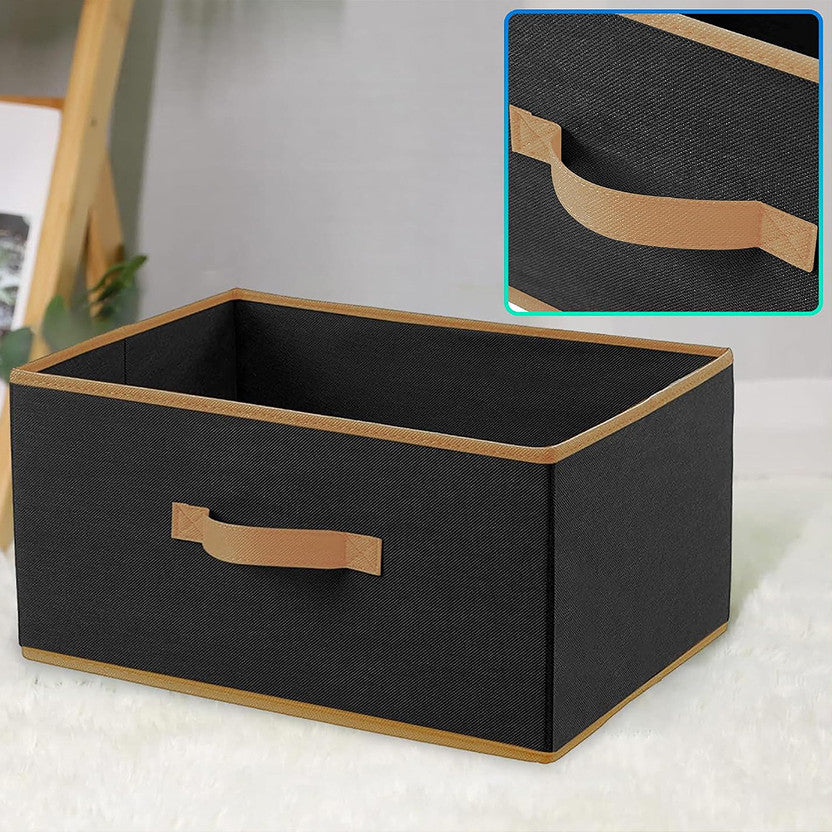 Fabric Storage Box - Black & Beige