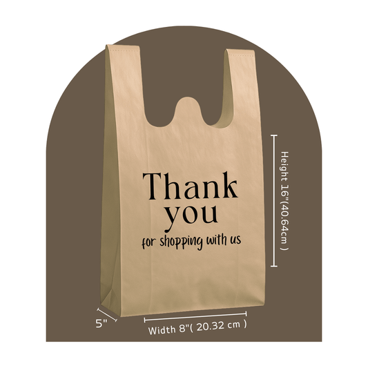 W Cut Non Woven Bags (Thank you) - Thailiwale.com