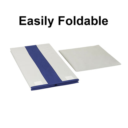 THAILIWALE Foldable Non-Woven Laundry Basket with Lid & Handles – Grey & Blue Patta (75L Storage Basket)