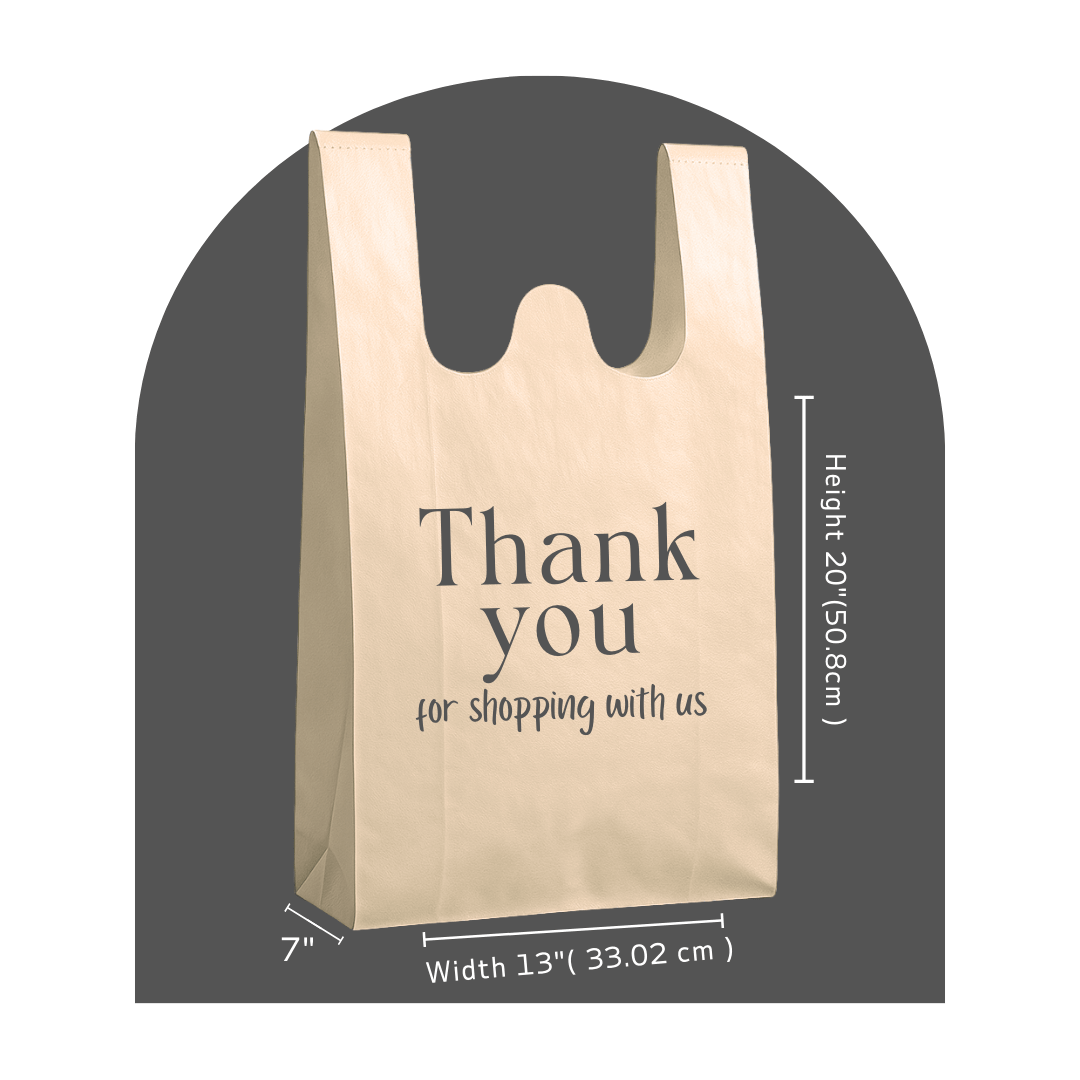 W Cut Non Woven Bags (Thank you) - Thailiwale.com
