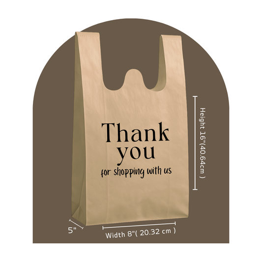 W Cut Non Woven Bags (Thank you) - Thailiwale.com
