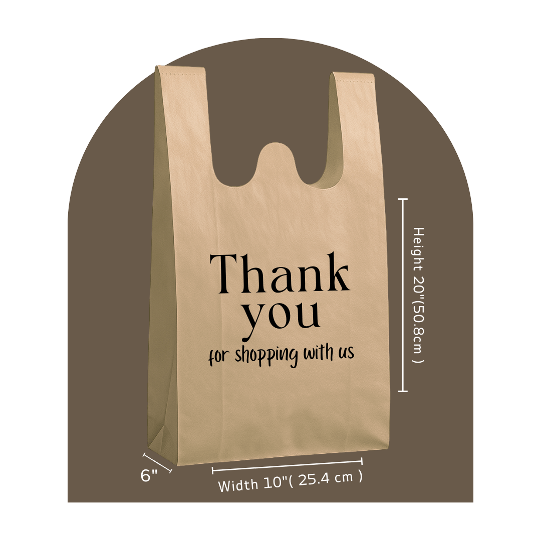 W Cut Non Woven Bags (Thank you) - Thailiwale.com